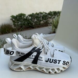 White and Black Athletic Shoes